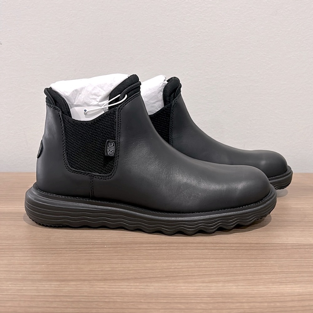 HEY DUDE BRANSON BOOT CRAFT LEATHER Black Womens Various Sizes